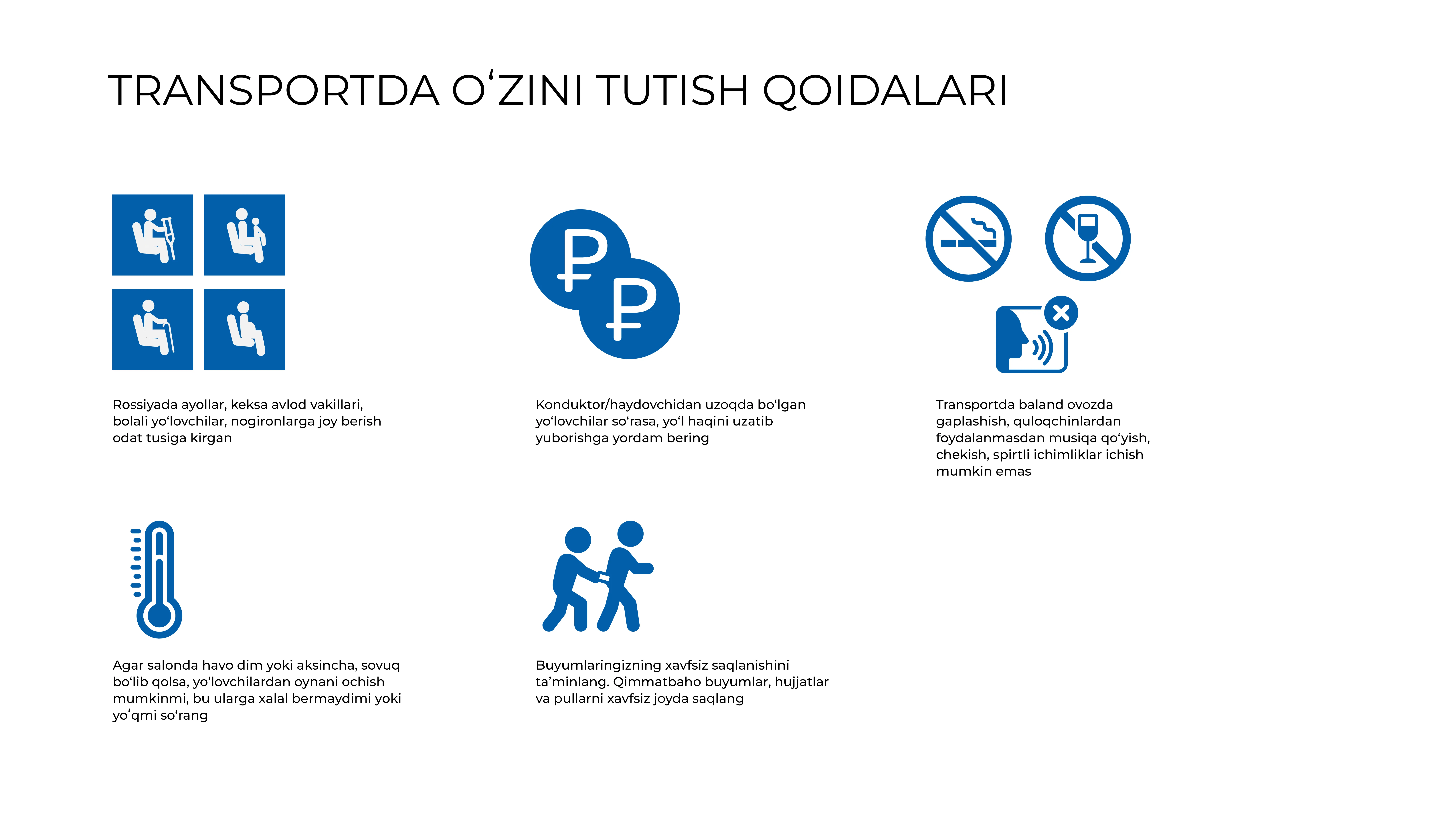 Transportda o‘zini tutish qoidalari